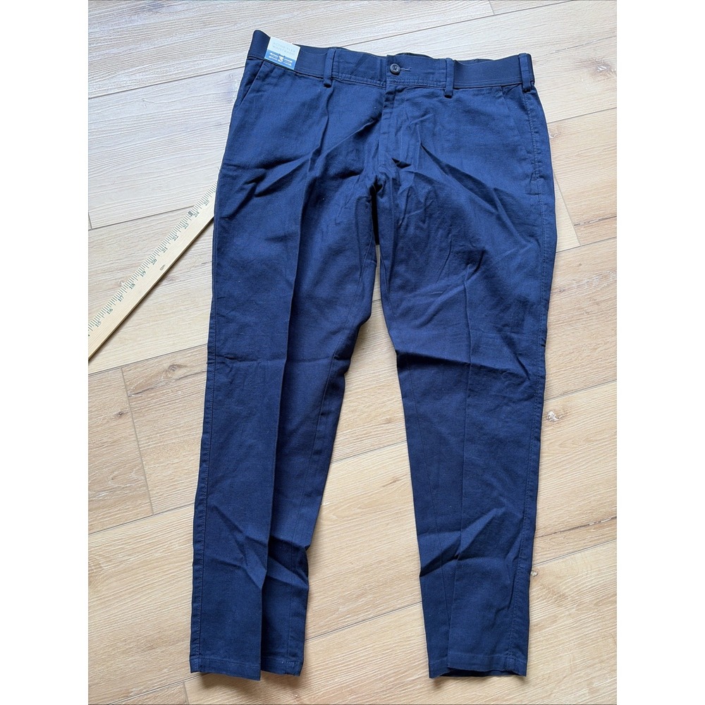 Haggar Straight Fit Comfort Luxe Pant Linen Blend Active Flex Waistband Sz 40x30 - Picture 2 of 9